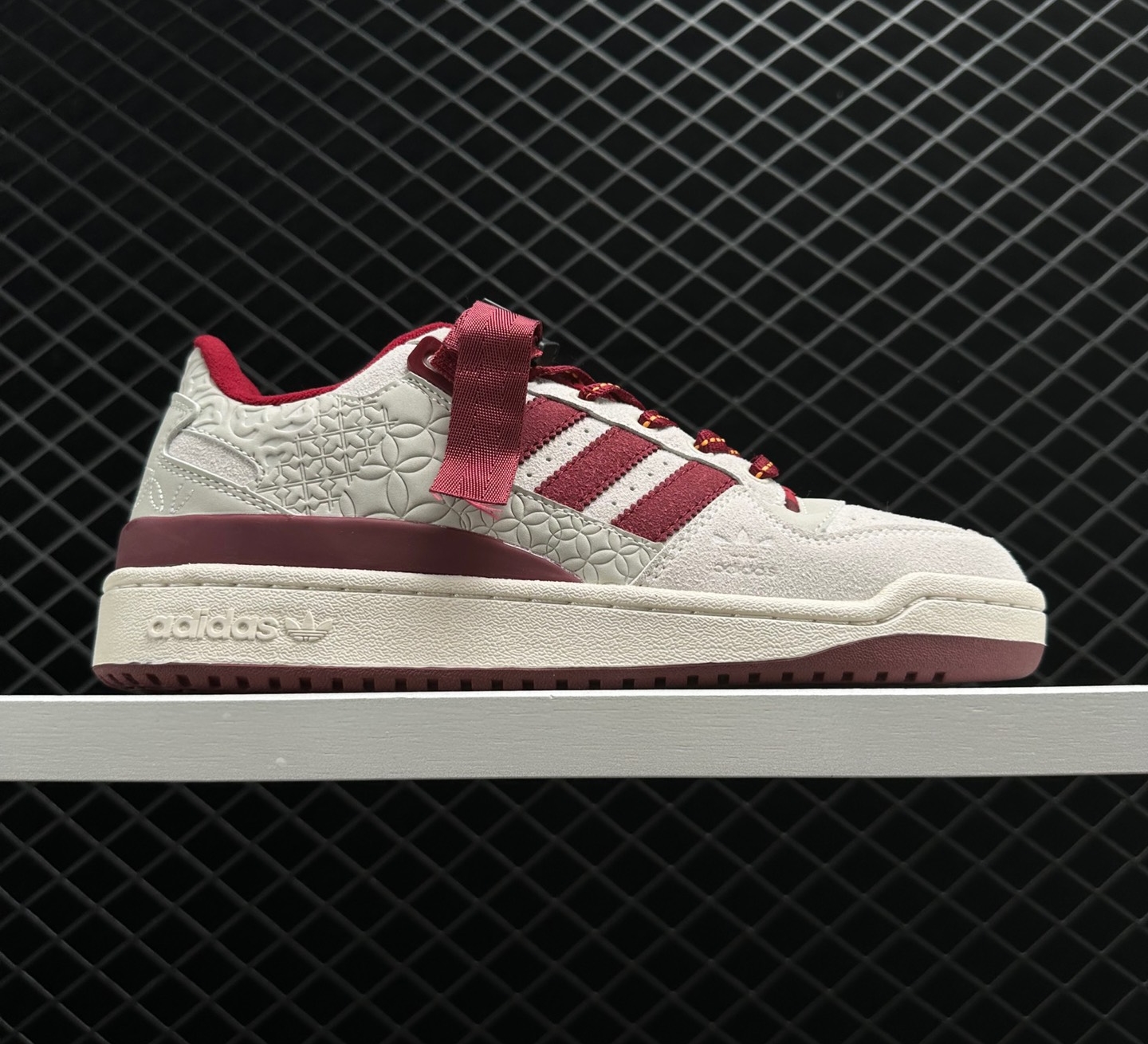 Adidas Originals Forum Low CNY Sneaker Beige White Red | GX8866