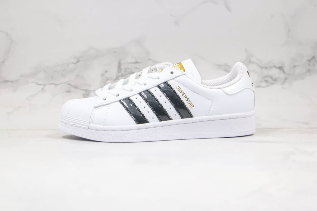 Adidas Superstar Black White Gold Shoes EF1627 - Classic Style with a Touch of Glam