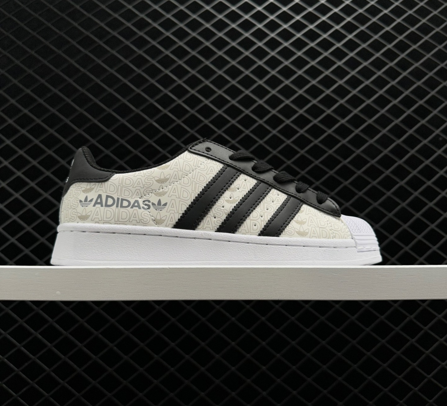 Adidas Superstar Reflective Allover Logo White Black - GW7254